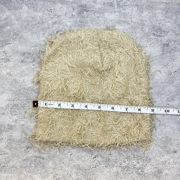 grunge cross gothic punk furry tan beanie - Picture 5 of 8